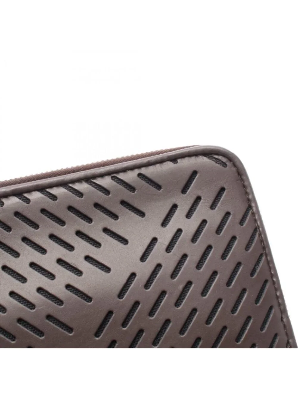 Bottega Veneta Clutch Perforated Dark Brown Black Leather